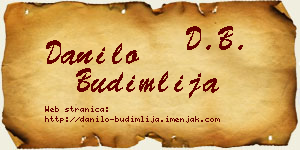Danilo Budimlija vizit kartica